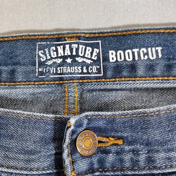 Signature by Levi Strauss jeans men's size W44/L32 denim blue colour bootcut - Picture 6 of 15
